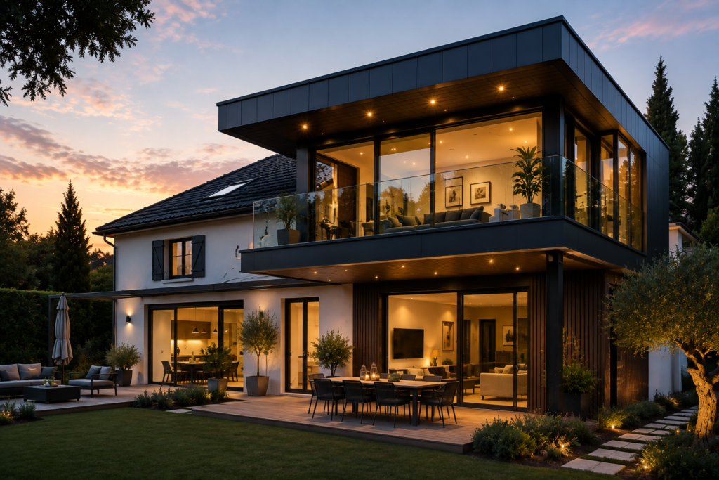 Construction et rénovation : extension et surélévation contemporaine d’une maison existante