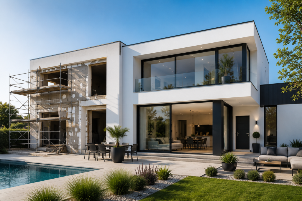 Rénovation et extension d’une villa contemporaine – Sandro Faticone Constructions