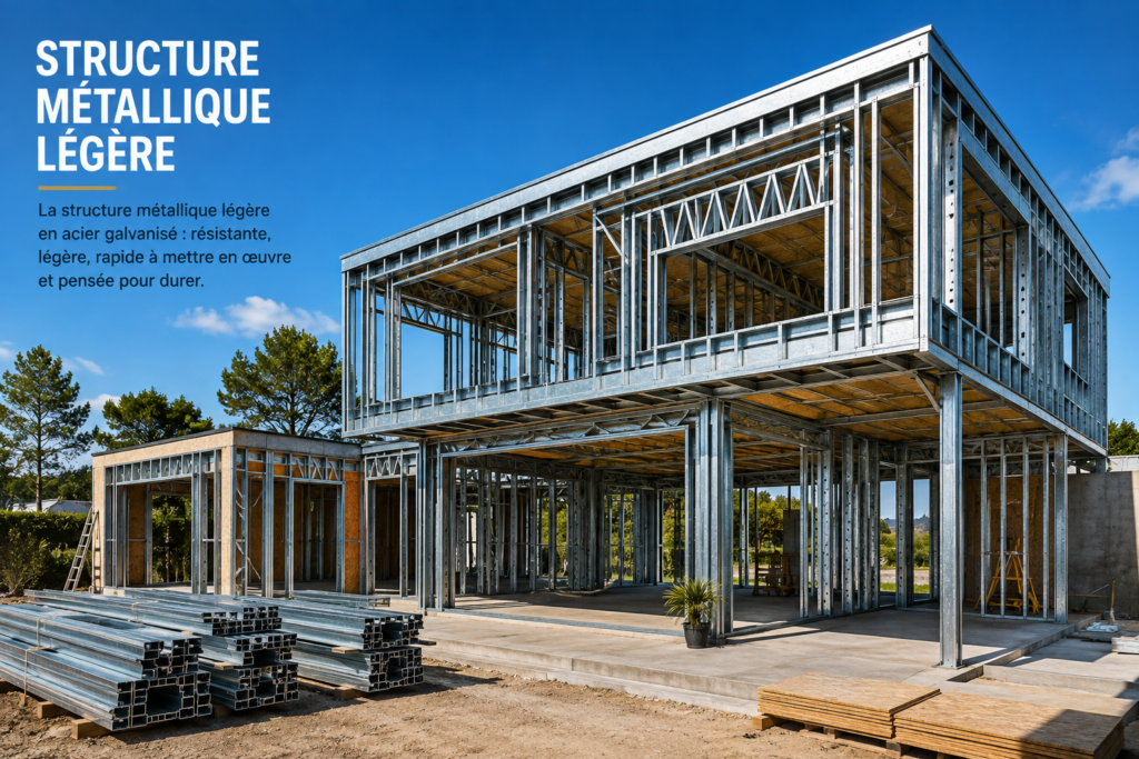 Structure métallique légère en acier galvanisé pour construction de maison contemporaine – Sandro Faticone Constructions