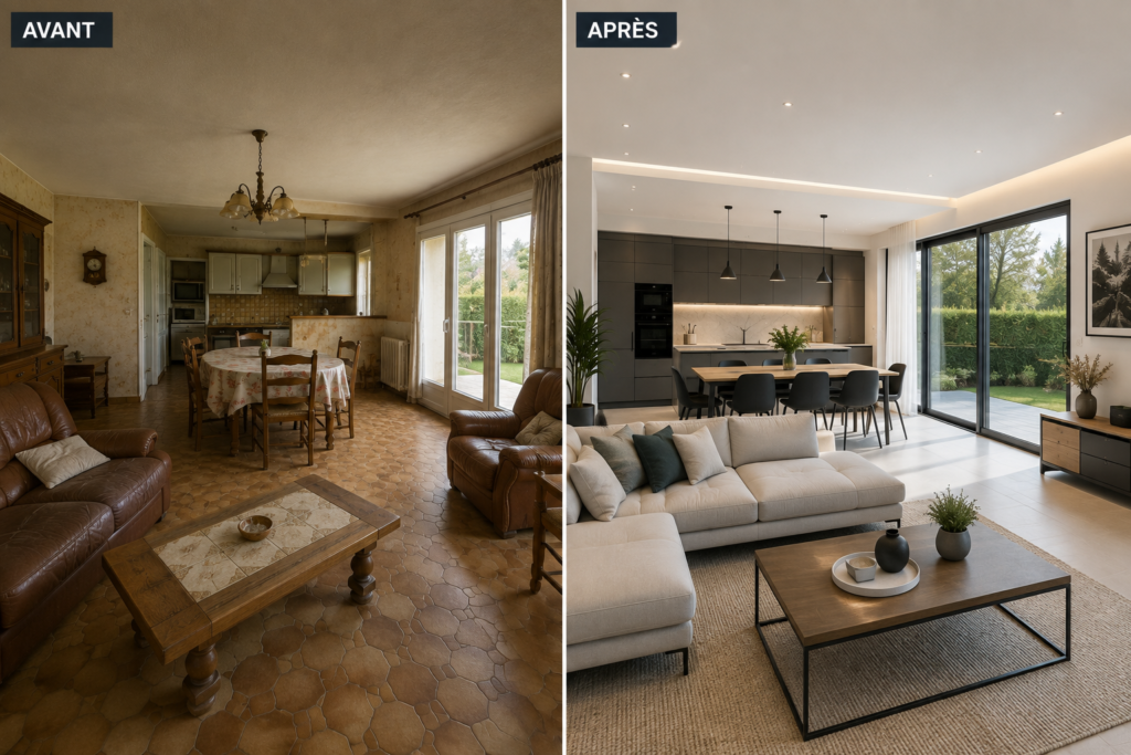Rénovation intérieure avant et après d’une maison